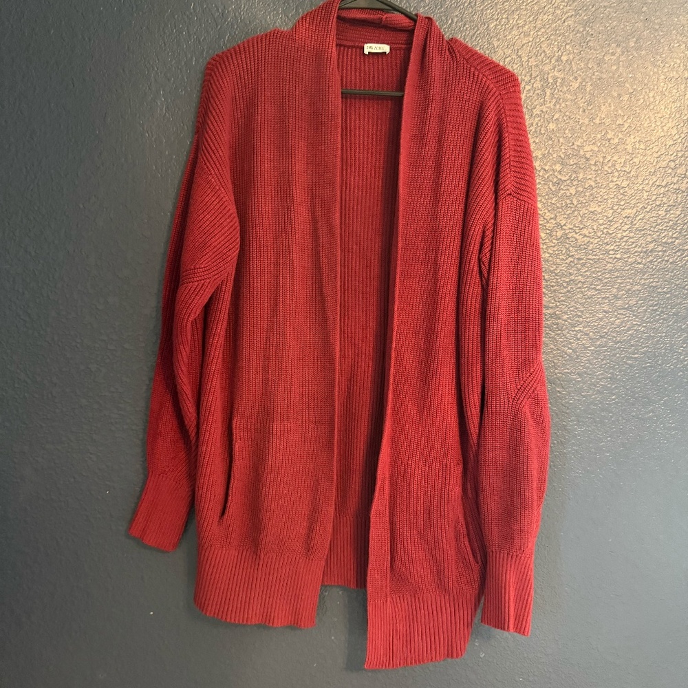 ZYIA activewear cardigan in berry color, size L